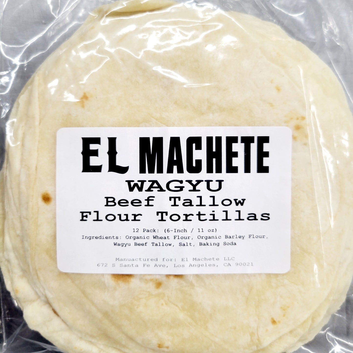 El Machete's 6-inch Wagyu Beef Tallow Organic Flour Tortillas (12 count)