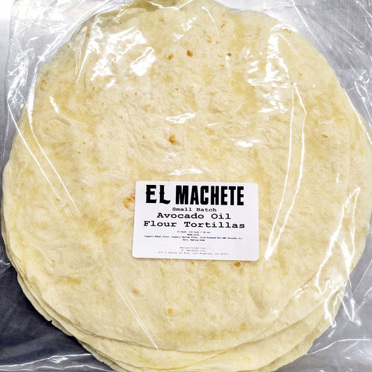 El Machete's 12-inch Avocado Oil Organic Flour Tortillas (10 count)